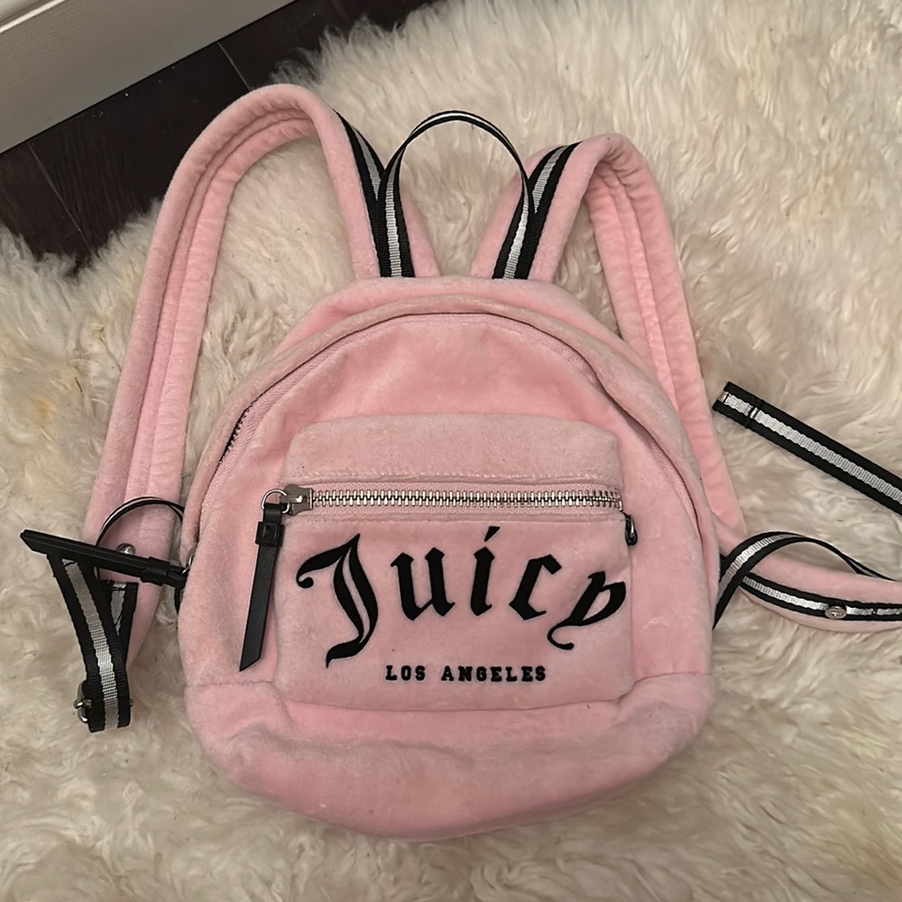 Juicy Couture mini pink velvet backpack
